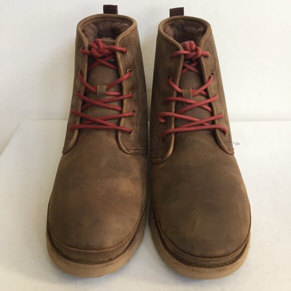 UGG MEN HARKLEY WATERPROOF GRIZZLY SHEARLING LEATHER SHOE - Picture 3 of 5
